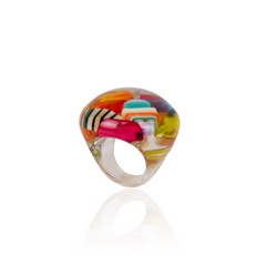 Sobral - Past Present "Corcovado" Resin Ring ( 003259 ) - Size UK Q / US 8