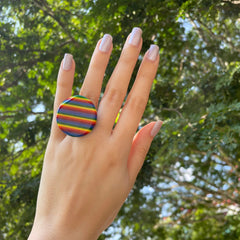 Sobral - Pop Pride "Retalhos" Resin Ring ( 004934 ) - Size UK V / US 10.5