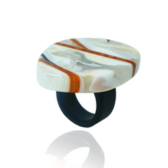 Sobral - Lágrima D'or "Namibia" Resin Ring ( 005113 ) - Size UK T / US 9