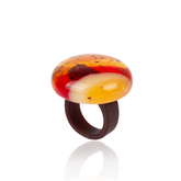 Sobral - Eco Amber "Onda" Resin Ring ( 005324 ) - Size UK M / US 6