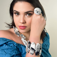 Sobral - Onda "Gelo" Resin Ring ( 005324 ) - Size UK Q / US 8