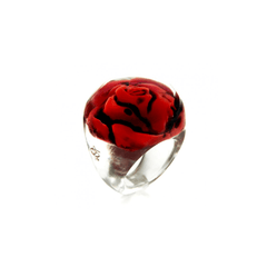 Sobral - Roses "Dukat Inteiro" Resin Ring ( 003852 ) - Size UK Q / US 8