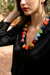 Jackie Brazil "Natural" Pop Art Large Stones 55cm Resin Necklace ( N0378 )