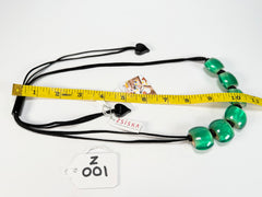 Zsiska - Bellissima 6 Bead Galaxy Green Resin Necklace ( 7240106GGREQ06 )