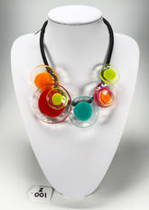 Zsiska - Flora "Prue Leith" Mix Colours 5 Bead Resin Necklace ( P070150MIXXQ05 )