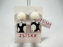 Zsiska - Itsy Bitsy Black & White Resin Earrings ( 9410502BLWHQ00 )