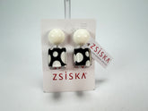 Zsiska - Itsy Bitsy Black & White Resin Earrings ( 9410502BLWHQ00 )