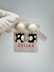 Zsiska - Itsy Bitsy Black & White Resin Earrings ( 9410502BLWHQ00 )