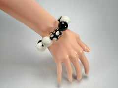 Zsiska - Itsy Bitsy Black & White Medium Resin Bracelet ( 9410301BLWHQ00M )