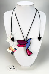 Zsiska - Paradise "Pendant" BLPU Blue And Purple Resin Necklace ( P250201BLPUQ00 )