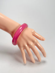 Zsiska - Colourful Statement Hot Pink Resin Bangle ( 40103049017Q0L )