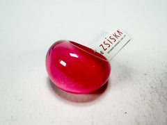 Zsiska - Colourful Statement Hot Pink Resin Ring ( 40106029017Q0L ) - Size UK Q / US 8