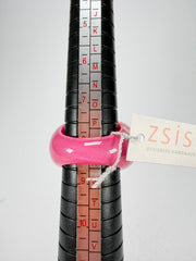 Zsiska - Colourful Statement Hot Pink Resin Ring ( 40106029017Q0L ) - Size UK Q / US 8