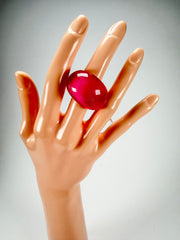 Zsiska - Colourful Statement Hot Pink Resin Ring ( 40106029017Q0L ) - Size UK Q / US 8