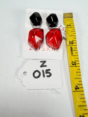 Zsiska - Empress Redd & Black Pendant Resin Earrings ( 8410504REDDQ00 )