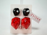 Zsiska - Empress Redd & Black Pendant Resin Earrings ( 8410504REDDQ00 )