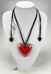 Zsiska - Luxus Pink Heart Pendant Resin Necklace ( 6350205PINKQ00 )