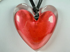 Zsiska - Luxus Pink Heart Pendant Resin Necklace ( 6350205PINKQ00 )