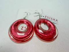 Zsiska - Luxus Pink Donut Resin Earrings ( 6350506PINKQ00 )