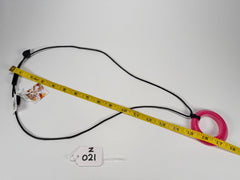 Zsiska - Colourful Statement Hot Pink Donut Pendant Resin Necklace ( 40102249017Q00 )