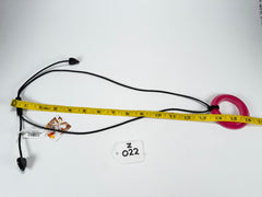 Zsiska - Colourful Statement Hot Pink Donut Pendant Resin Necklace ( 40102249017Q00 )