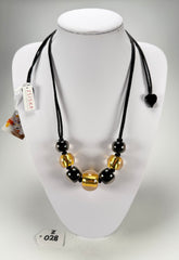 Zsiska - Radiance 7 Bead Black & Gold Resin Necklace ( 8000101GF01Q07 )