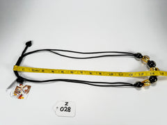 Zsiska - Radiance 7 Bead Black & Gold Resin Necklace ( 8000101GF01Q07 )