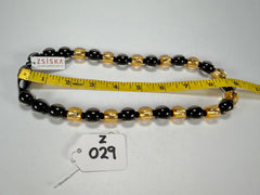 Zsiska - Radiance 29 Bead Black & Gold Resin Necklace ( 8000150GF01Q29 )