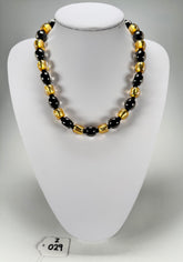 Zsiska - Radiance 29 Bead Black & Gold Resin Necklace ( 8000150GF01Q29 )