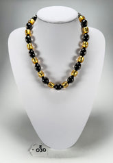 Zsiska - Radiance 29 Bead Black & Gold Resin Necklace ( 8000150GF01Q29 )