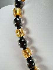 Zsiska - Radiance 29 Bead Black & Gold Resin Necklace ( 8000150GF01Q29 )