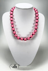 Zsiska - Colourful Beads 30 Bead Hot Pink Resin Necklace ( 40101199017Q30 )