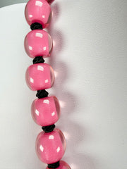 Zsiska - Colourful Beads 30 Bead Hot Pink Resin Necklace ( 40101199017Q30 )