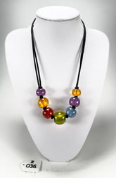 Zsiska - Colourful Beads 7 Bead New Spectrum Resin Necklace ( 40101470499Q07 )