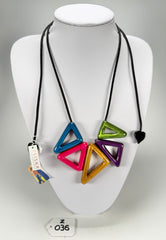 Zsiska - Tria "Prue Leith" Mix Colours 5 Bead Resin Necklace ( P190101MIXXQ05 )