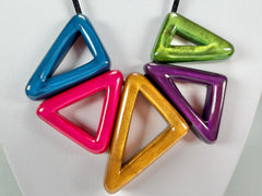 Zsiska - Tria "Prue Leith" Mix Colours 5 Bead Resin Necklace ( P190101MIXXQ05 )