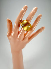 Zsiska - Precious Gold Leaf Resin Ring ( 1000602G000QXL ) - Size UK S / US 9.5