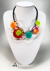 Zsiska - Flora "Prue Leith" Mix Colours 5 Bead Resin Necklace ( P070150MIXXQ05 )