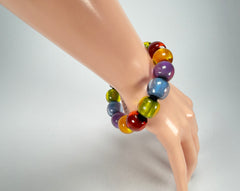 Zsiska - Colourful Beads New Spectrum Large 14 Bead Resin Bracelet ( 40103100499Q14-L )