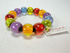 Zsiska - Colourful Beads New Spectrum Large 14 Bead Resin Bracelet ( 40103100499Q14-L )
