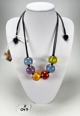 Zsiska - Colourful Beads 6 Bead New Spectrum Resin Necklace ( 40101200499Q06 )