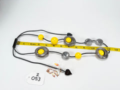 Zsiska - ORI 12 Bead Marbled Grey Resin Necklace ( 7430101GREYQ12 )