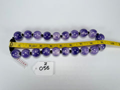 Zsiska - Colourful Beads 20 Bead Marble Purple Resin Necklace ( 4010117MPURQ20 )