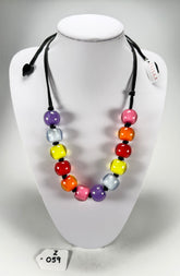 Zsiska - Colourful Beads 12 Bead Spectrum Resin Necklace ( 40101390400Q12 )