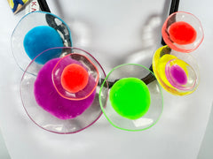 Zsiska - Flora "Prue Leith" Colourful Combination 5 Bead Resin Necklace ( P070150MIX1Q05 )