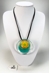 Zsiska - Flora "Prue Leith" Turquoise Single Bead Resin Necklace ( P070201FLO2Q00 )