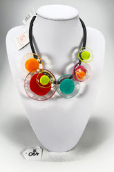 Zsiska - Flora "Prue Leith" Mix Colours 5 Bead Resin Necklace ( P070150MIXXQ05 )