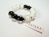 Zsiska - Colourful Beads Black & White 13 Small Bead Resin Bracelet ( 40103100958Q13 )