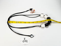 Zsiska - Colourful Beads 6 Bead Black & White Resin Necklace ( 40101200958Q06 )