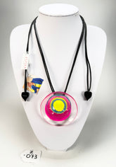 Zsiska - Flora "Prue Leith" Hot Pink Single Bead Resin Necklace ( P070201FLO1000 )